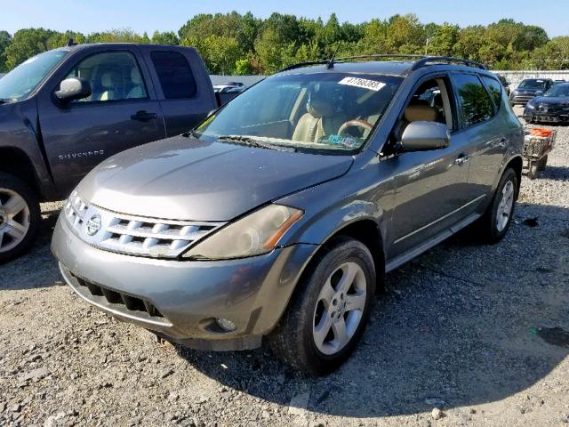 JN8AZ08T25W307591 - 2005 NISSAN MURANO SL GRAY photo 2