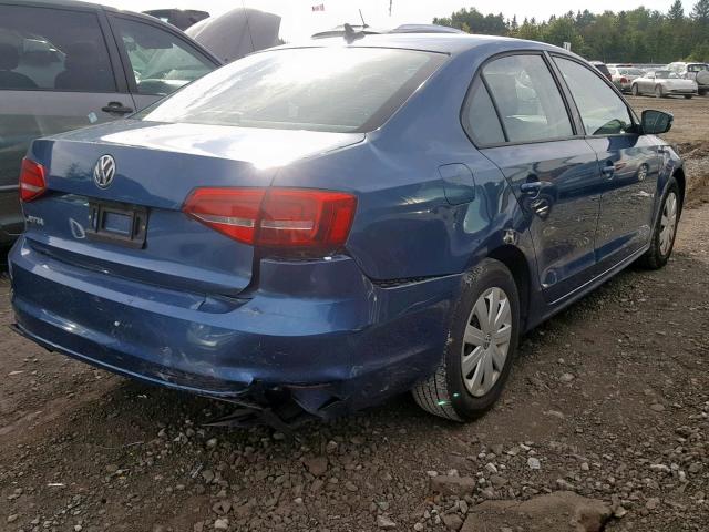 3VW2K7AJ3FM423581 - 2015 VOLKSWAGEN JETTA BASE BLUE photo 4