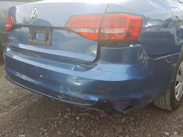 3VW2K7AJ3FM423581 - 2015 VOLKSWAGEN JETTA BASE BLUE photo 9