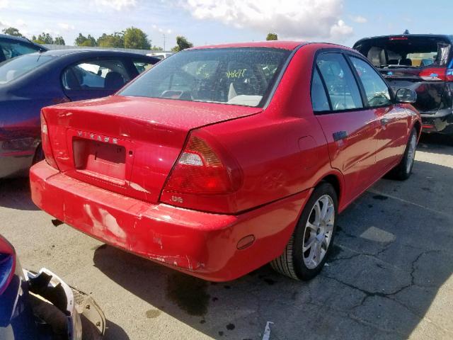 JA3AY26C6YU008651 - 2000 MITSUBISHI MIRAGE DE RED photo 4