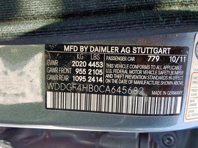 WDDGF4HB0CA645682 - 2012 MERCEDES-BENZ C 250 SILVER photo 10