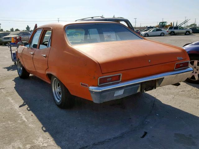 113691W143416 - 1971 CHEVROLET NOVA ORANGE photo 3