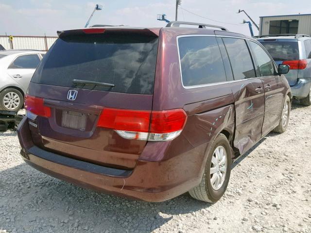 5FNRL38738B077265 - 2008 HONDA ODYSSEY EX BURGUNDY photo 4