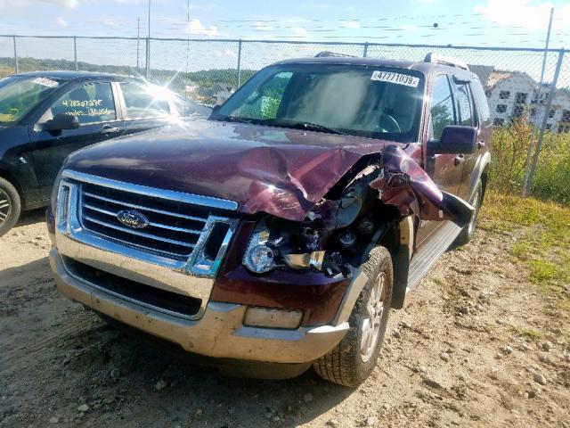 1FMEU74817UB38941 - 2007 FORD EXPLORER E BURGUNDY photo 2