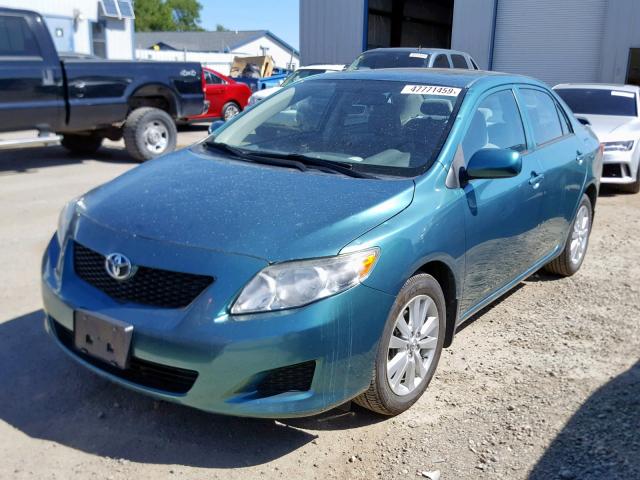 1NXBU4EE7AZ274665 - 2010 TOYOTA COROLLA BA GREEN photo 2