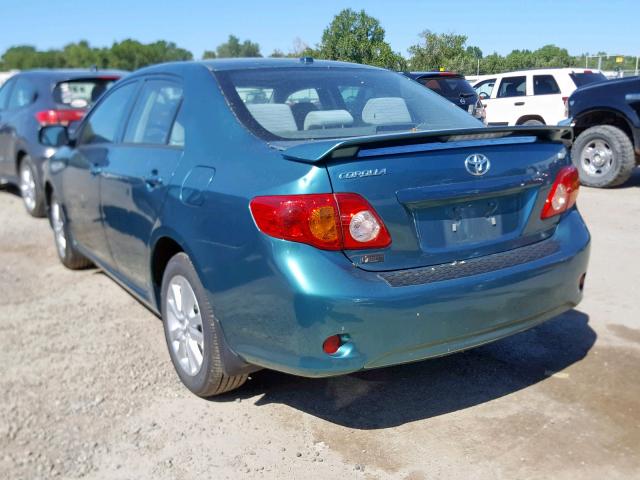 1NXBU4EE7AZ274665 - 2010 TOYOTA COROLLA BA GREEN photo 3