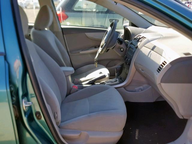 1NXBU4EE7AZ274665 - 2010 TOYOTA COROLLA BA GREEN photo 5
