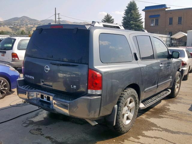 5N1AA08C67N704969 - 2007 NISSAN ARMADA SE GRAY photo 4