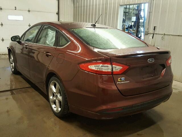 3FA6P0G79GR290862 - 2016 FORD FUSION S MAROON photo 3
