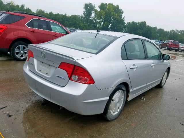 JHMFA36237S011122 - 2007 HONDA CIVIC HYBR SILVER photo 4