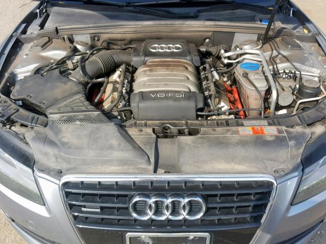 WAUDK78T39A044372 - 2009 AUDI A5 QUATTRO GRAY photo 7