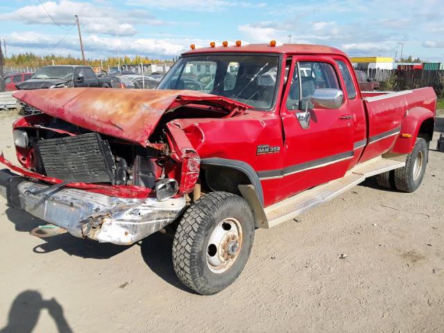 3B7MM33C4PM159107 - 1993 DODGE W-SERIES W RED photo 2