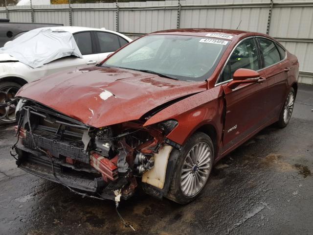 3FA6P0RU5ER308595 - 2014 FORD FUSION TIT RED photo 2