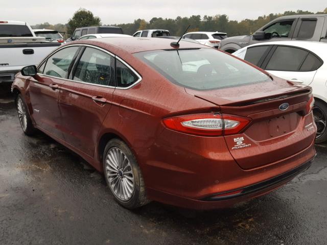 3FA6P0RU5ER308595 - 2014 FORD FUSION TIT RED photo 3