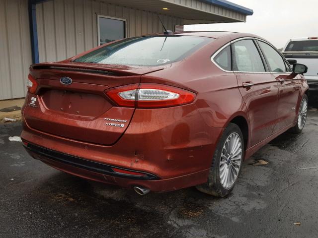 3FA6P0RU5ER308595 - 2014 FORD FUSION TIT RED photo 4