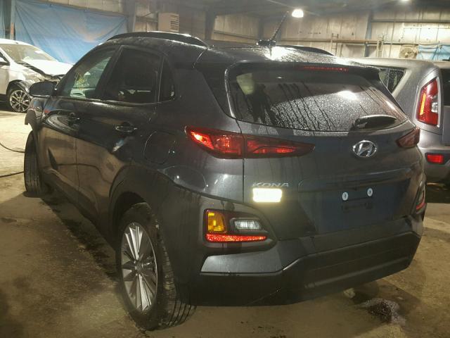 KM8K22AA5JU080794 - 2018 HYUNDAI KONA SEL GRAY photo 3