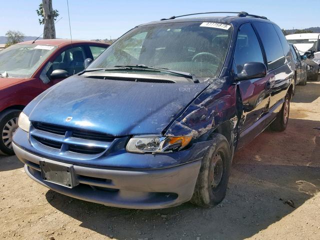 2B4FP25B4YR728141 - 2000 DODGE CARAVAN BLUE photo 2