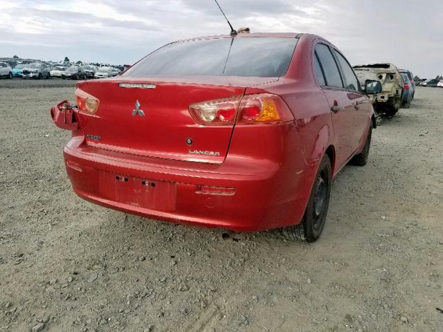 JA3AU16U48U012065 - 2008 MITSUBISHI LANCER DE RED photo 4