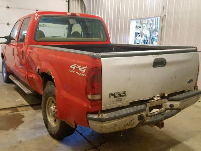 3FTSW31S31MA50057 - 2001 FORD F350 SRW S RED photo 3
