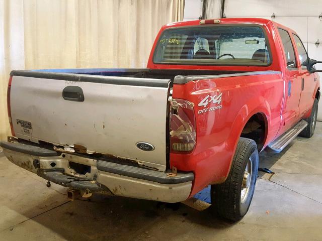 3FTSW31S31MA50057 - 2001 FORD F350 SRW S RED photo 4