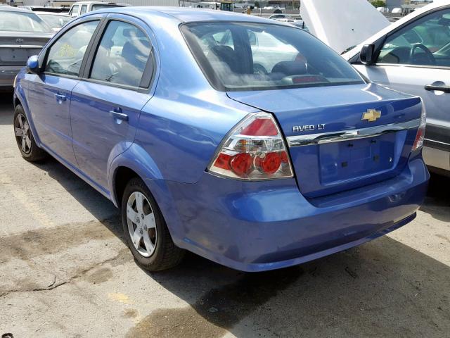 KL1TD56E09B355275 - 2009 CHEVROLET AVEO LS BLUE photo 3