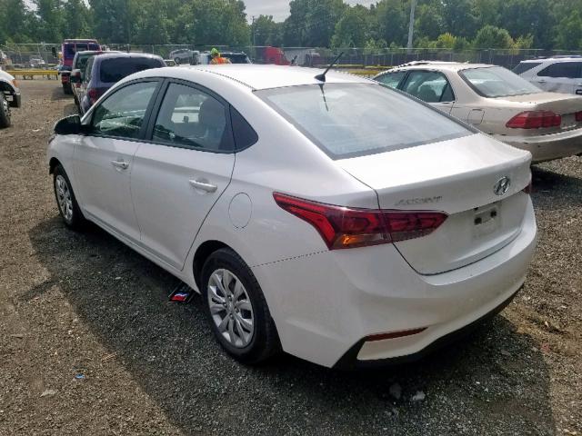 3KPC24A36JE035044 - 2018 HYUNDAI ACCENT SE WHITE photo 3