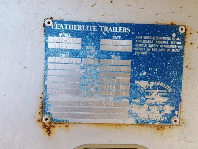 1FPL26203LA060159 - 1990 FEATHERLITE MFG INC HORSETRAIL SILVER photo 10