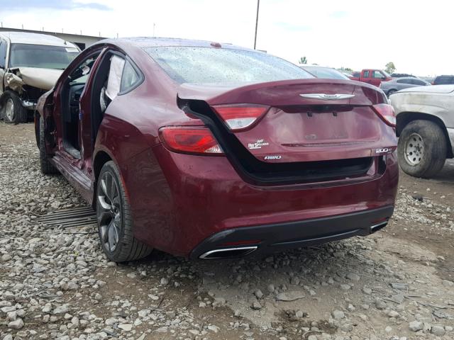 1C3CCCDG7FN636444 - 2015 CHRYSLER 200 S BURGUNDY photo 3