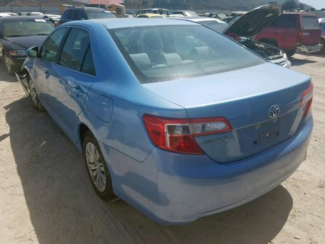 4T4BF1FK4CR235246 - 2012 TOYOTA CAMRY BASE BLUE photo 3