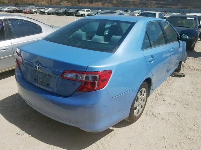 4T4BF1FK4CR235246 - 2012 TOYOTA CAMRY BASE BLUE photo 4