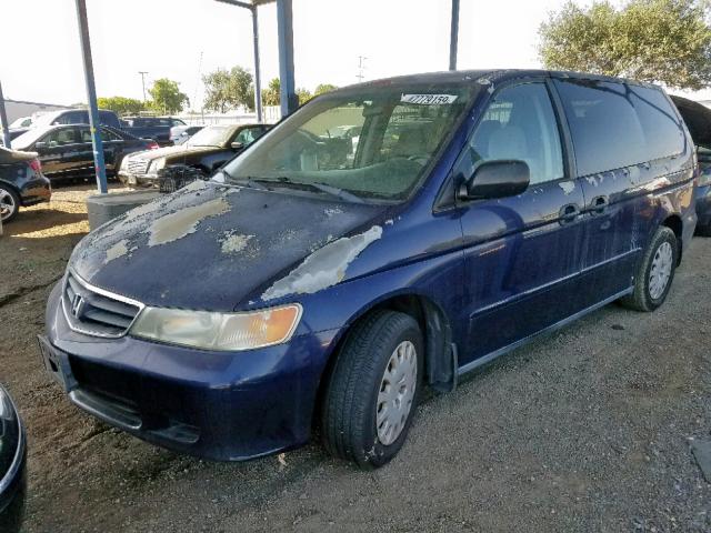 5FNRL185X4B067720 - 2004 HONDA ODYSSEY LX BLUE photo 2