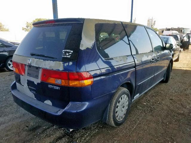 5FNRL185X4B067720 - 2004 HONDA ODYSSEY LX BLUE photo 4