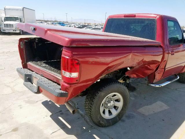 1FTYR10U57PA18030 - 2007 FORD RANGER RED photo 9