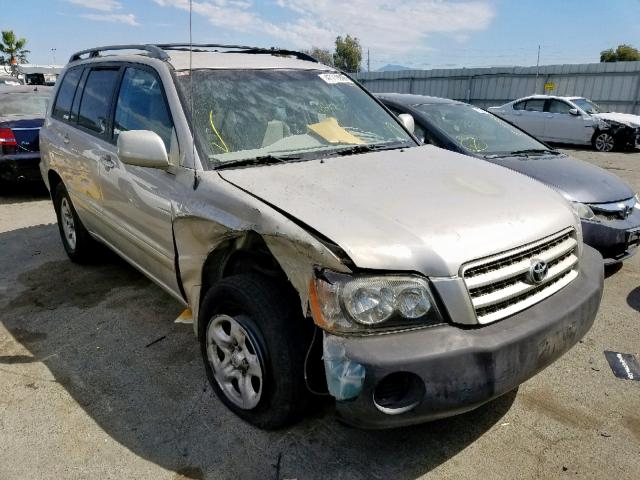 JTEHD21AX20013198 - 2002 TOYOTA HIGHLANDER BEIGE photo 1