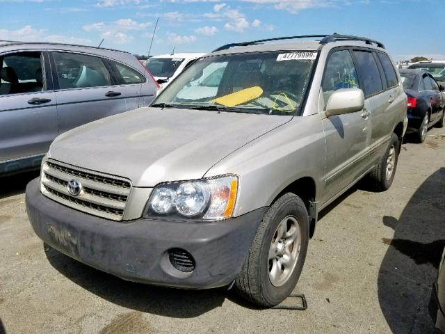 JTEHD21AX20013198 - 2002 TOYOTA HIGHLANDER BEIGE photo 2