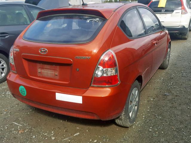 KMHCM36C28U103005 - 2008 HYUNDAI ACCENT GS RED photo 4