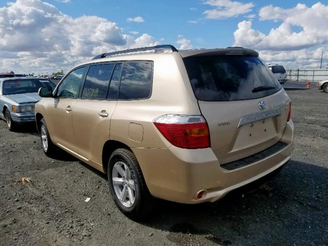 JTEES41A782049321 - 2008 TOYOTA HIGHLANDER GOLD photo 3