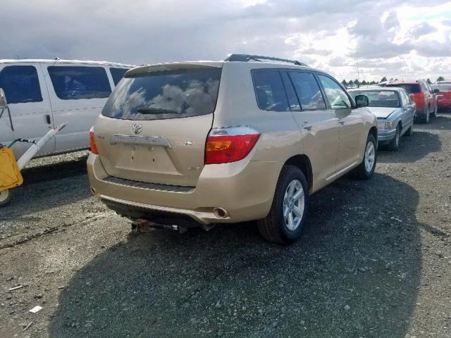 JTEES41A782049321 - 2008 TOYOTA HIGHLANDER GOLD photo 4