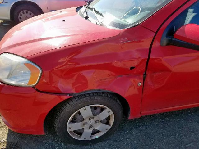 KL1TD56657B119923 - 2007 CHEVROLET AVEO BASE Qırmızı foto 9