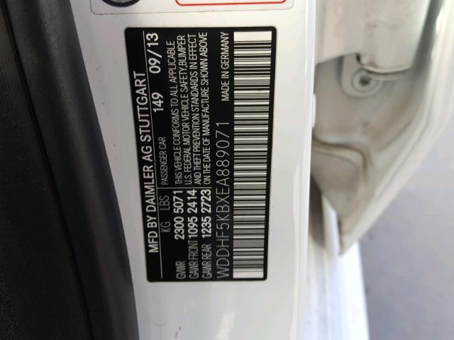 WDDHF5KBXEA889071 - 2014 MERCEDES-BENZ E 350 WHITE photo 10