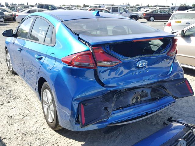 KMHC65LC6JU090260 - 2018 HYUNDAI IONIQ BLUE BLUE photo 3