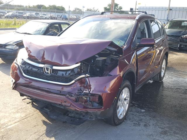 2HKRM3H79FH515895 - 2015 HONDA CR-V EXL BURGUNDY photo 2