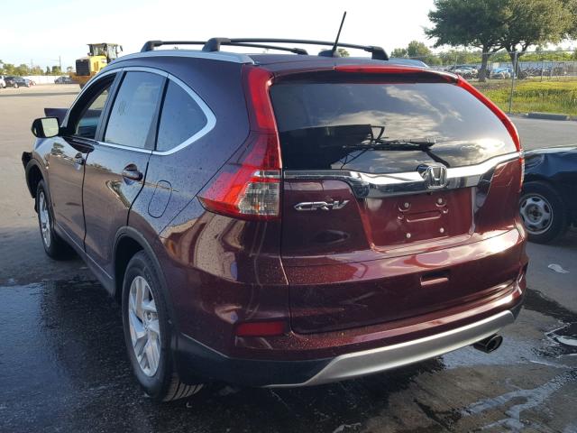 2HKRM3H79FH515895 - 2015 HONDA CR-V EXL BURGUNDY photo 3