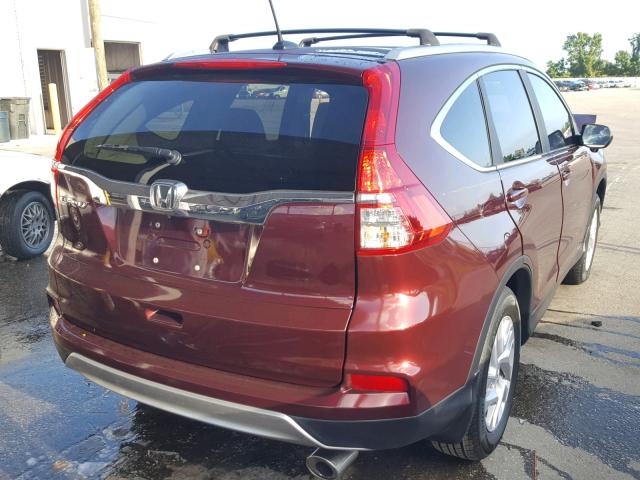 2HKRM3H79FH515895 - 2015 HONDA CR-V EXL BURGUNDY photo 4