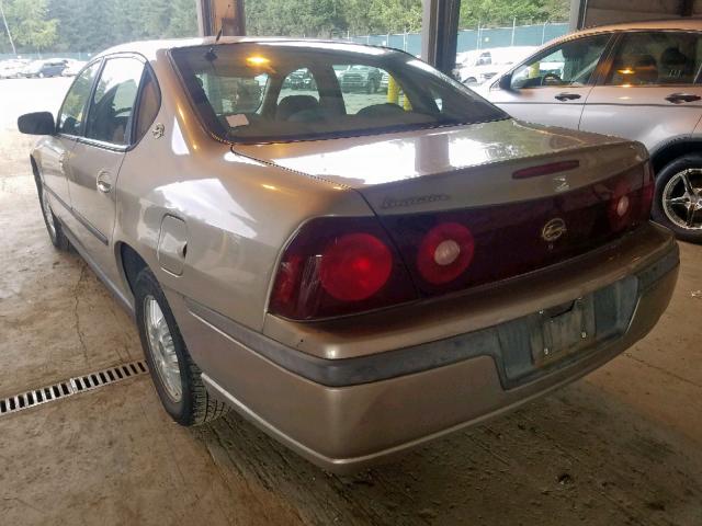 2G1WF52E219284701 - 2001 CHEVROLET IMPALA TAN photo 3