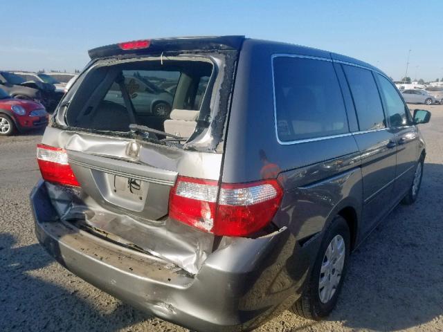 5FNRL38247B025503 - 2007 HONDA ODYSSEY LX CHARCOAL photo 4