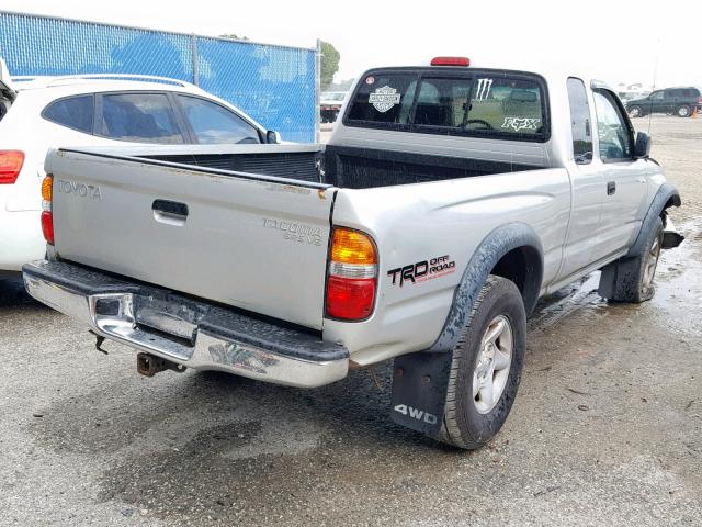 5TEWN72N92Z073545 - 2002 TOYOTA TACOMA XTR SILVER photo 4