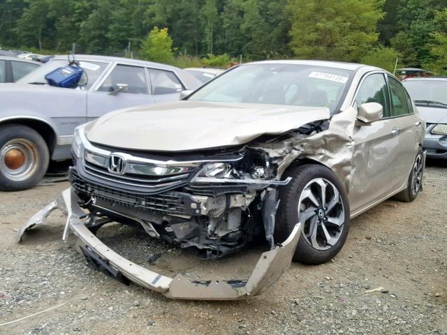 1HGCR2F86GA001879 - 2016 HONDA ACCORD EXL GOLD photo 2