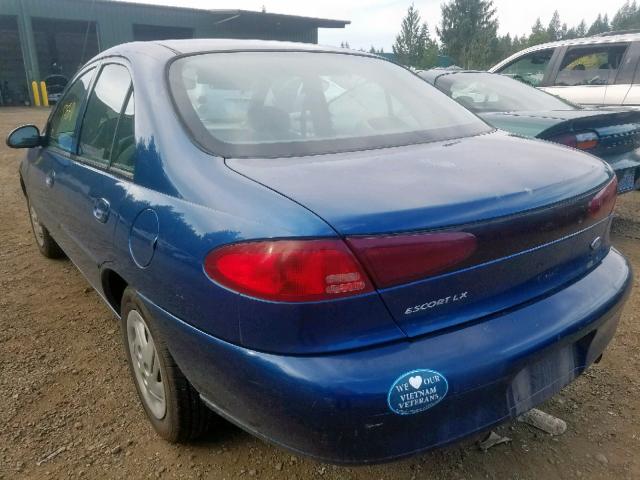 1FAFP10P7XW265813 - 1999 FORD ESCORT LX BLUE photo 3