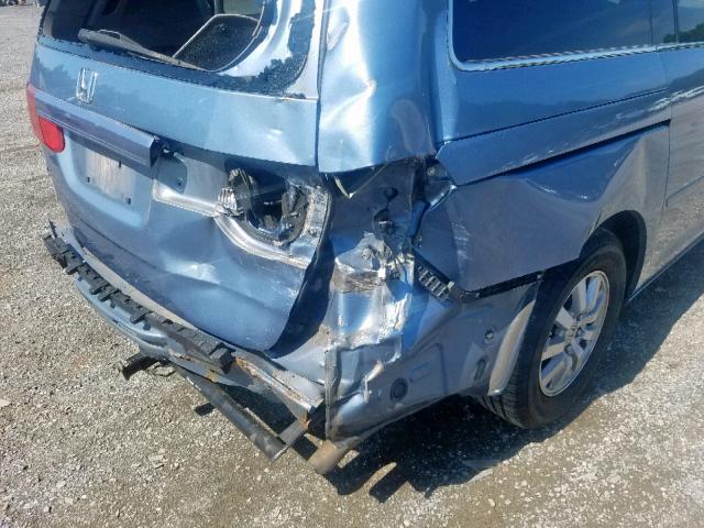 5FNRL3H6XAB039481 - 2010 HONDA ODYSSEY EX BLUE photo 9